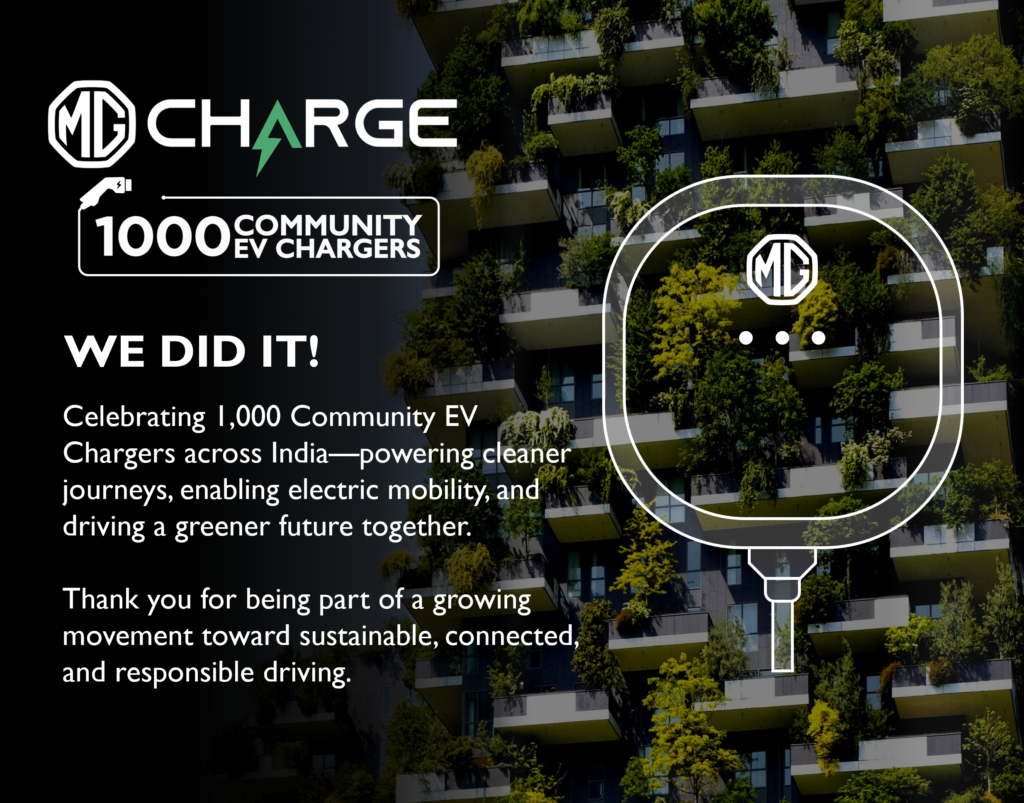 MG Motor India Powerfully Hits 1,000 EV Chargers Becomes India's First OEM to Do It
